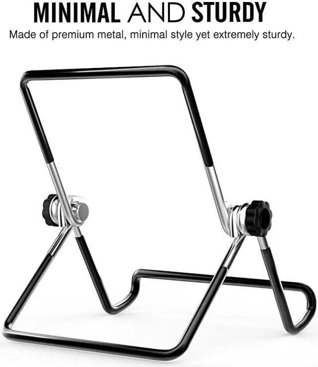 Alt view image 2 of 6 - Foldable Tablet Stand 2 Pack Adjustable Metal Holder for 9129quot Tablet Compatible with iPad 102quot 2019 New iPad Air 3rd Gen iPad Pro 10597 iPad Pro 11 2020129 Galaxy Tab E 96quot Black