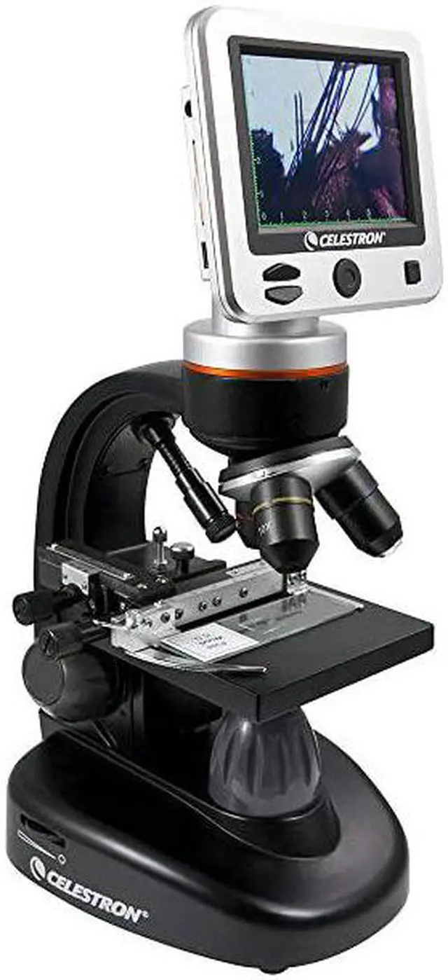 Alt view image 2 of 6 - LCD Digital Microscope II Biological Microscope with a BuiltIn 5MP Digital Camera Adjustable Mechanical Stage Carrying Case and 1GB Micro SD Card