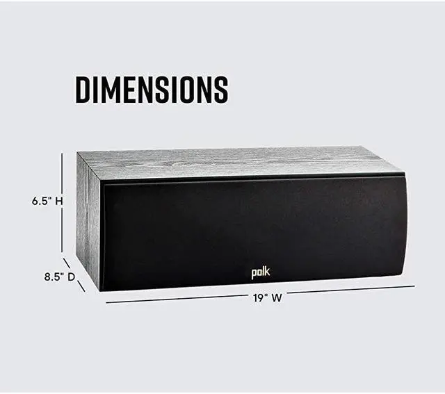 Alt view image 4 of 7 - T30 100 Watt Home Theater Center Channel Speaker - Hi-Res Audio with Deep Bass Response | Dolby and DTS Surround | Single, Black