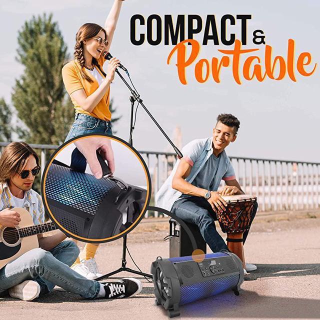 Alt view image 7 of 7 - Wireless Portable Bluetooth Boombox Speaker 500W 21Ch Rechargeable Boom Box Speaker Portable Barrel Loud Stereo System with Flashing LED Digital LCD Display AUX USB 14 Mic IN  PBMSPG180