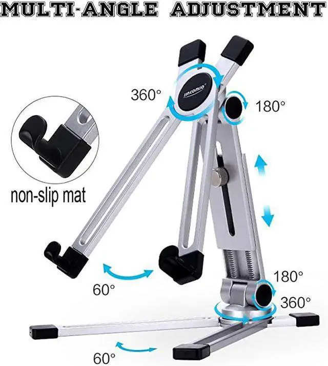 Alt view image 3 of 7 - FoldUp Travel Stand Aluminum Universal Tablet Stand Holder MultiAngle Adjustable for iPad iPhone Notebook Kindle Samsung Galaxy Tab Nintendo Switch Apple iPad Pro 10