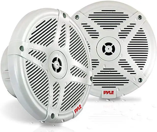 Main image of 65 Inch Marine Speakers Pair 2way IPX4 Waterproof and Weather Resistant Outdoor Audio Dual Stereo Sound System with 600 Watt Power and Low Profile Design  PLMR652W White