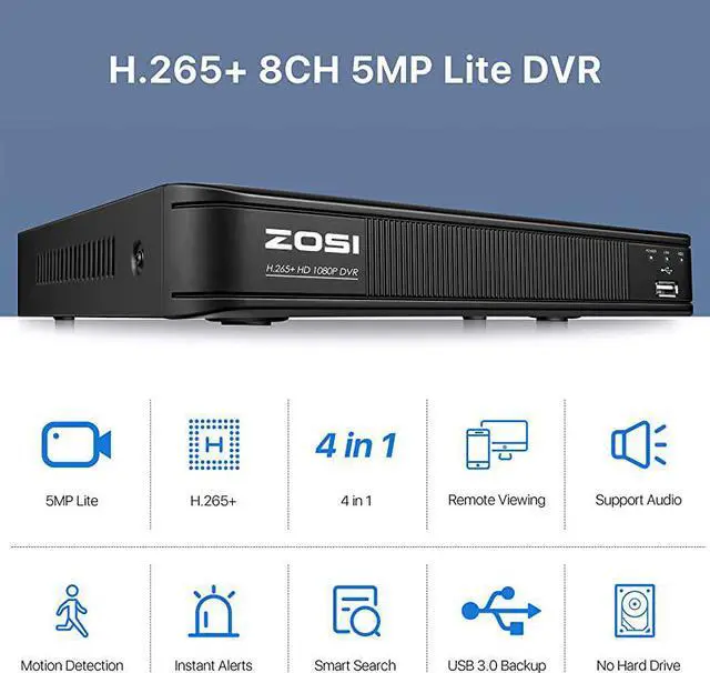 Alt view image 3 of 7 - H265+ Full 1080p Home Security Camera System Outdoor Indoor 5MPLite CCTV DVR 8 Channel and 4 x 1080p 2MP Day Night Vision Weatherproof Surveillance Bullet Camera Motion Alerts No HDD