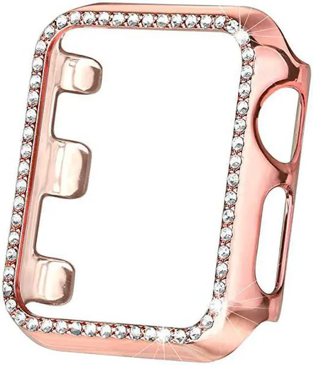 Main image of 44mm Case Compatible with Apple Watch Band, Bling Full Cover Bumper Protective Frame Screen Protector for iWatch SE Series 6/5/4, Copper(44mm)