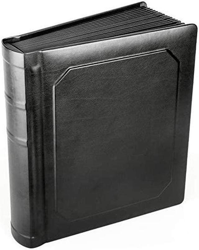 Professional Leatherette Bound Slip-in Photo Album, Holds 30 8x10 Photos  (15 Page), Black 