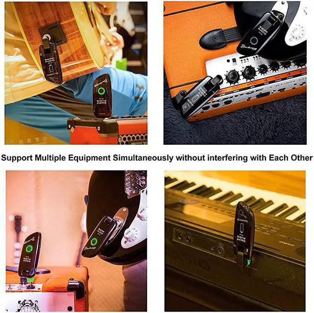 Alt view image 6 of 7 - HighGrade Electronic Guitar Wireless System Rechargeable Guitar Transmitter Receiver Support Multi Channels and 55 Hours Long Battery Life for All Electric Musical Instruments