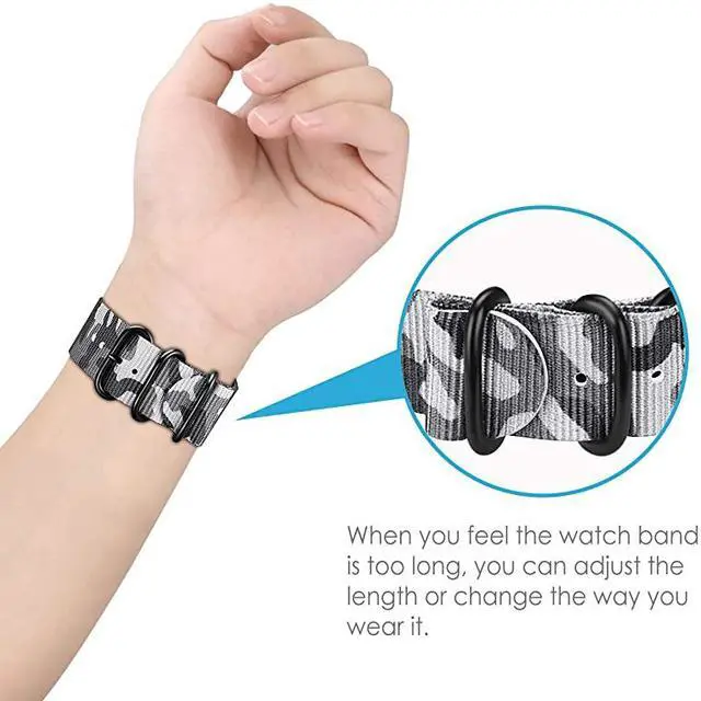 Alt view image 6 of 7 - Band Compatible with Apple Watch 44mm 42mm, Lightweight Breathable Woven Nylon Sport Wrist Strap with Metal Buckle Compatible 44mm 42mm Apple Watch Series SE / 6/5/4/3/2/1