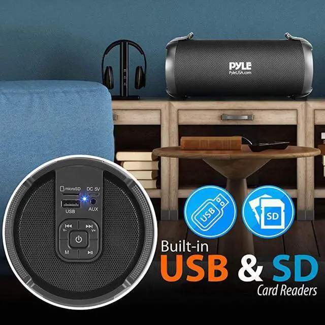 Alt view image 5 of 7 - Wireless Portable Bluetooth Boombox Speaker 100 Watt Rechargeable Boom Box Speaker Portable Music Barrel Loud Stereo System with AUX Input MP3USBSD Port Fm Radio 25quot Tweeter  PBMSPG3BK