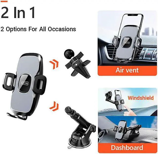 Alt view image 2 of 6 - Universal Car Phone Mount Holder Military Grade Cell Phone Holder for Car Windshield Dash Vent Compatible with iPhone 11 Pro MaxXRXSX8 Samsung Galaxy S20+UltraNote10 Plus S9 and All