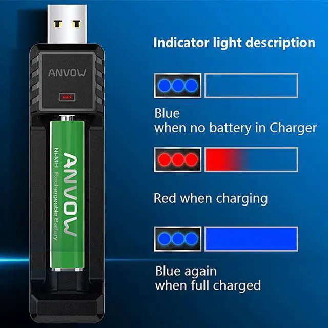 Alt view image 4 of 6 - Smart AAAA Battery Charger with 2 Counts Rechargeable AAAA Batteries NiMH 12V 400mAh 1200 Cycles Surface Pen Active Stylus Rechargables Battery