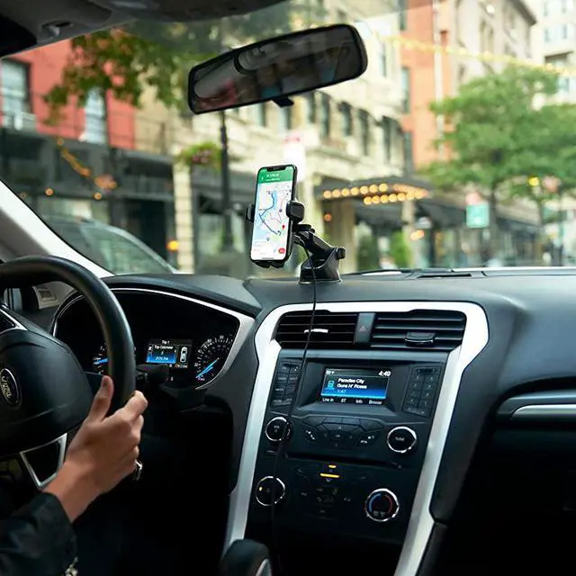 Alt view image 6 of 6 - Wireless Car Charger Easy One Touch Wireless 2 Qi Charging Dashboard Phone Mount for iPhone Samsung Galaxy Huawei LG Smartphones