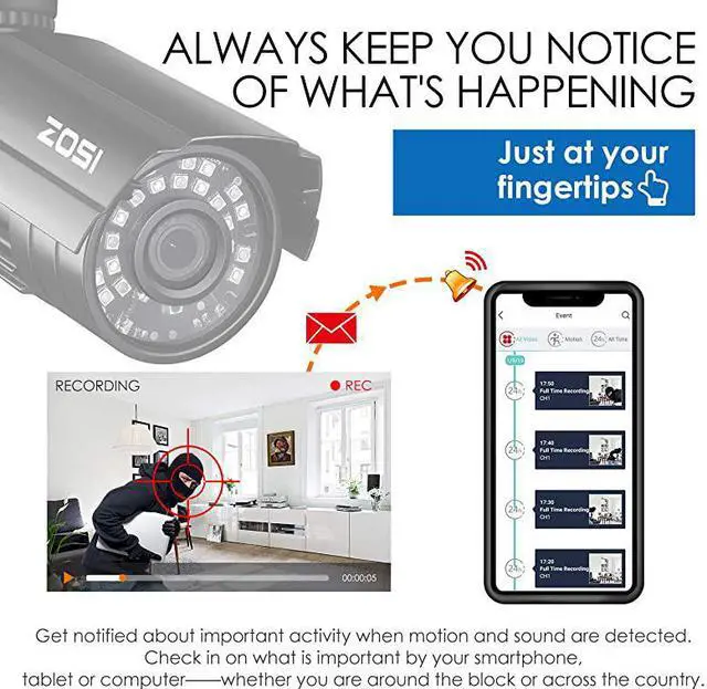 Alt view image 5 of 7 - 8CH Security Cameras System with Hard Drive 1TB5MP Lite H265+ 8Channel CCTV DVR Recorder with 8pcs 1080P HD Indoor Outdoor 1920TVL Surveillance Cameras with Night Vision for 247 Recording