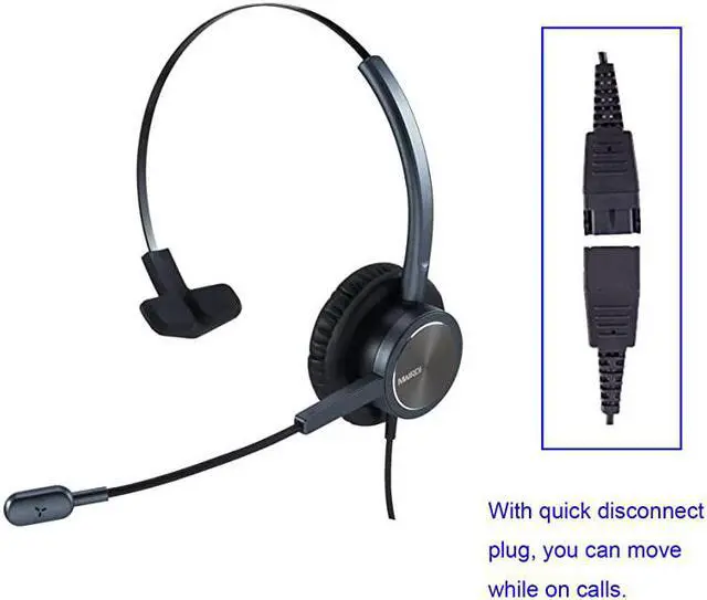 Alt view image 3 of 5 - Center Headset with RJ9 Jack 35mm Connector for Landline Deskphone Cell Phone PC Laptop Office Business Telephone Headset with Noise Canceling Microphone for Polycom Avaya Nortel Aastra