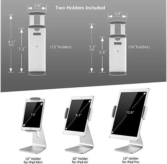 Alt view image 4 of 7 - Elegant Tablet Stand Aluminum iPad Stand Holder Desktop Kiosk POS Stand for 713 inch iPad Pro Air Mini Galaxy Tab Nexus Tablet Mount for Store Showcase Office Reception Kitchen Countertop