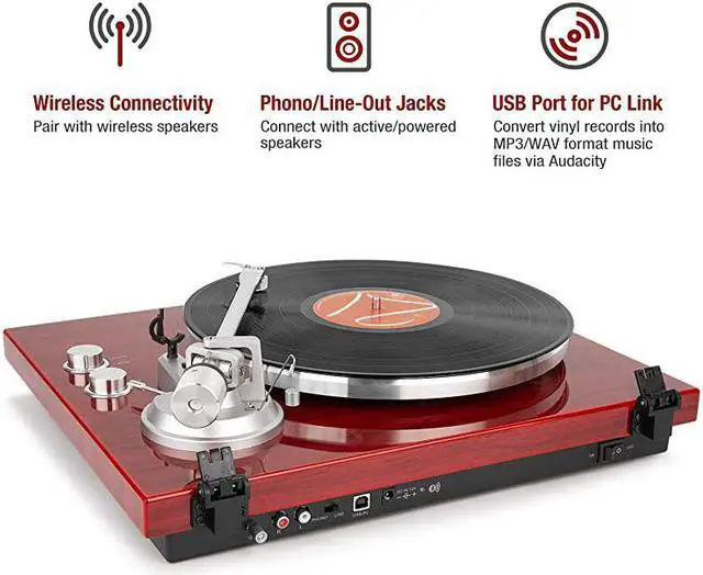 Turntables Belt Drive Bluetooth Music Player Vinyl Record Player