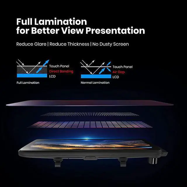 Alt view image 2 of 7 - V5 Mirror Dash Cam Front and RearNo Glare Stream Media Rear View Mirror Camera with 935 Full Laminated Touch Screen 1080P Super Night Vision Backup CameraGPS Tracking Parking Mode