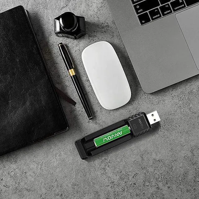Alt view image 6 of 6 - Smart AAAA Battery Charger with 2 Counts Rechargeable AAAA Batteries NiMH 12V 400mAh 1200 Cycles Surface Pen Active Stylus Rechargables Battery
