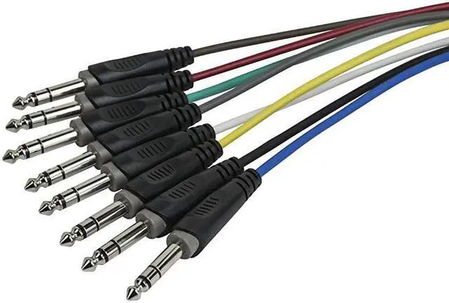 Alt view image 3 of 4 - 8Channel 14 Inch TRS Male to 14 Inch TRS Male Snake 26AWG Cable CD 6 Meter 20 Feet with 8 Balanced MonoUnbalanced Stereo Lines