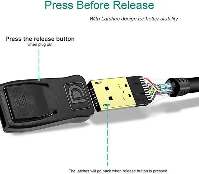 Alt view image 5 of 7 - DisplayPort to HDMI 10 Feet Cable  DisplayPort to HDMI Male to Male Adapter GoldPlated Cord Compatible with Lenovo HP ASUS Dell and Other Brand