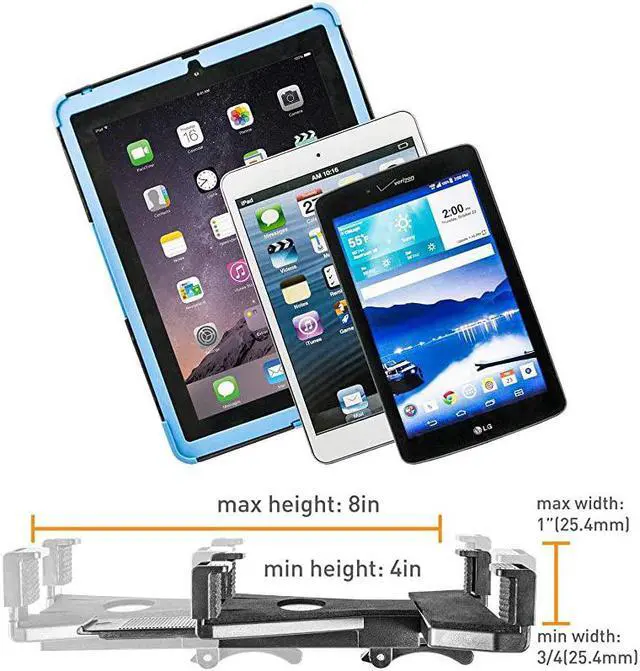 Alt view image 7 of 7 - TabDock Point of Purchase Clamp Mount with 3 Tablet Holders Perfect for Multiple delivery Applications DoorDash Uber eats Postmates etc Fits 7 to 10 inch Tablets