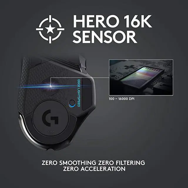 Alt view image 3 of 7 - 502 Lightspeed Wireless Gaming Mouse with HERO 25K Sensor PowerPlay Compatible Tunable Weights and Lightsync RGB Black