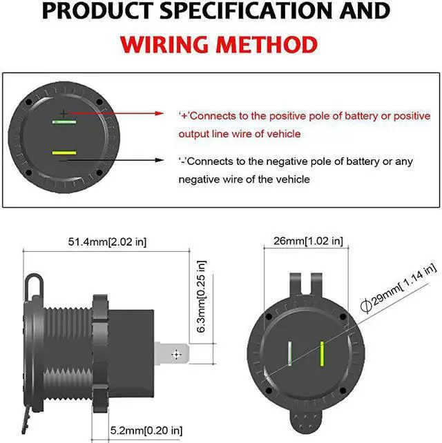 Alt view image 6 of 7 - Upgraded Aluminum Alloy Fast Charging 30 USB Charger Socket IP66 Waterproof Dual USB Power Outlet with QC 30 USB Port 5V 24A Port Led Light for Car Boat Marine Rv Motorcycle Silver