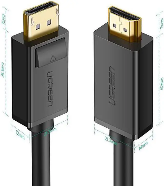 Alt view image 7 of 7 - 4K Displayport to HDMI Cable UniDirectional UHD DP to HDMI Connector Video Display Cord for HDTV Monitor Projector Computer 6FT