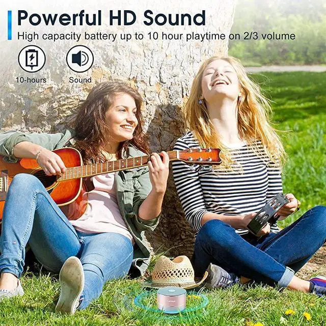 Alt view image 4 of 7 - A2  Portable Wireless Bluetooth Speaker with BuiltinMicHandsfree CallAUX LineTF CardHD Sound and Bass for iPhone Ipad Android Smartphone and MoreRose Gold