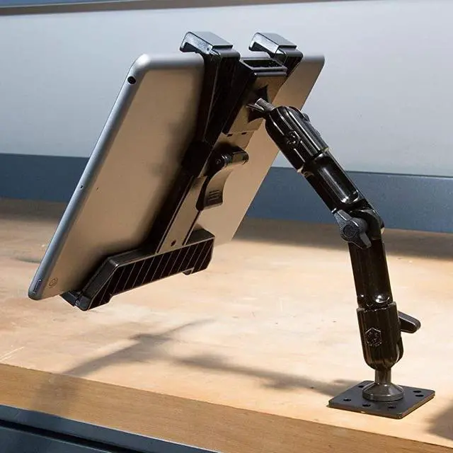 Alt view image 7 of 7 - TabDock FixedPro 360 Heavy Duty Metal 8quot MultiAngle Drill Base Mount for All 7quot 10quot Tablets iPad Nexus Samsung Tab for Desks Tables Countertops Great for Homes Businesses etc