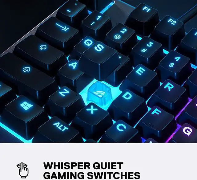 Alt view image 3 of 7 - Apex 3 RGB Gaming Keyboard 10Zone RGB Illumination IP32 Water Resistant Premium Magnetic Wrist Rest Whisper Quiet Gaming Switch