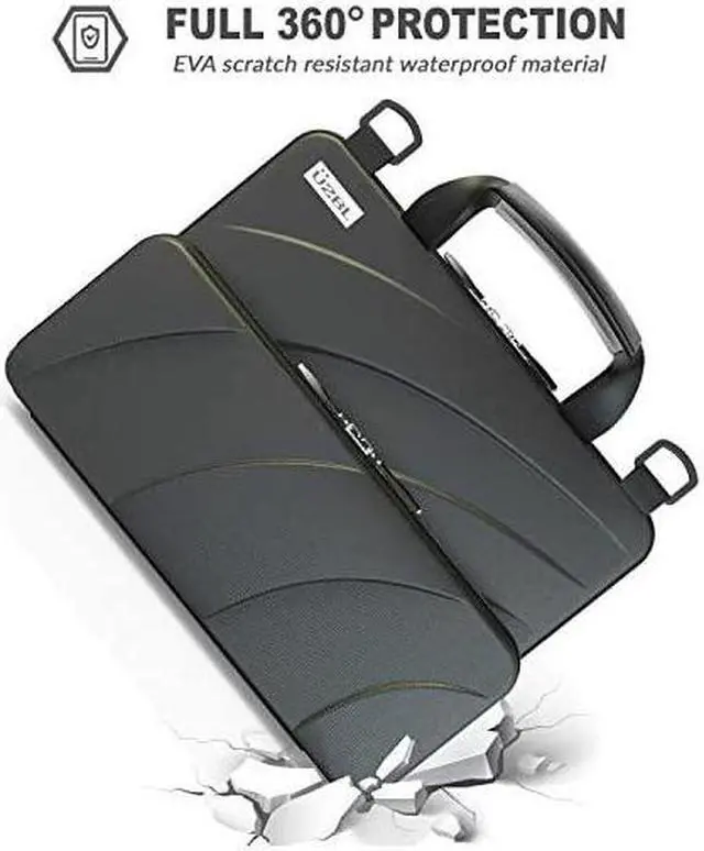 Alt view image 2 of 7 - 11116 inch Workin Chromebook Laptop Case with Pouch and Shoulder Strap Black PU