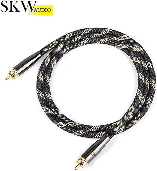 Alt view image 7 of 7 - RAC to RCA Subwoofer CableMultiple Shield with Single Crystal Copper for HiFi Systems98ft3MBlack