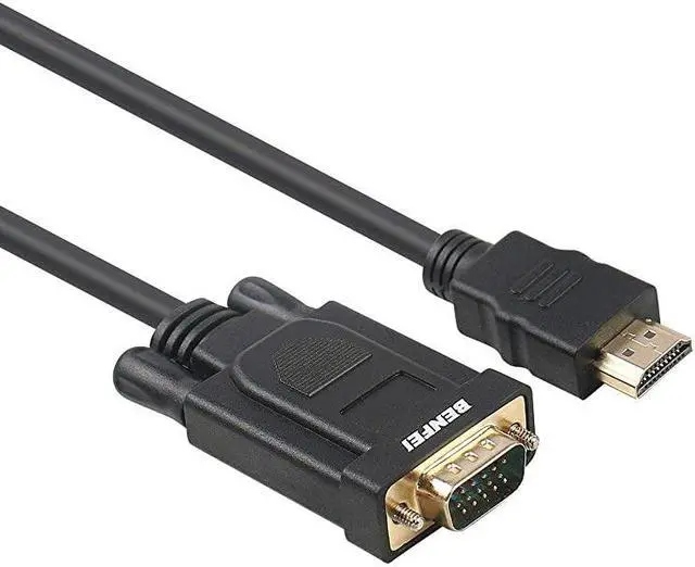 Main image of HDMI to VGA  GoldPlated HDMI to VGA 6 Feet Cable Male to Male Compatible for Computer Desktop Laptop PC Monitor Projector HDTV Raspberry Pi Roku Xbox and More