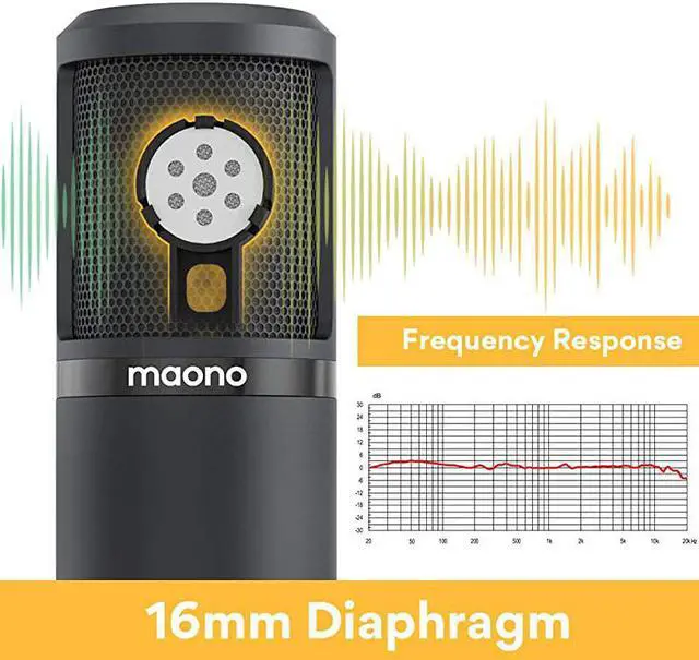 Alt view image 2 of 7 - XLR Condenser Microphone Kit  AUPM320S Professional Cardioid Vocal Studio Recording Mic for Streaming Voice Over Project HomeStudio