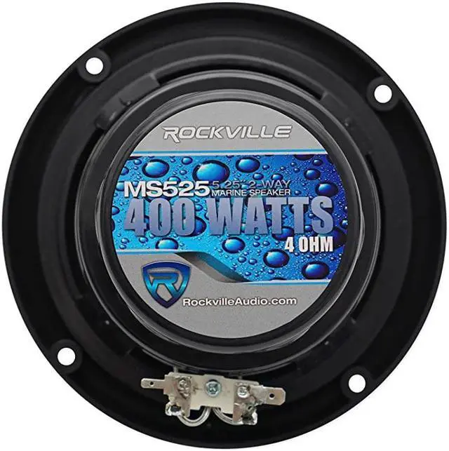 Alt view image 3 of 7 - Pair  MS525B 525quot 400 Watt Waterproof Marine Boat Speakers 2Way Black