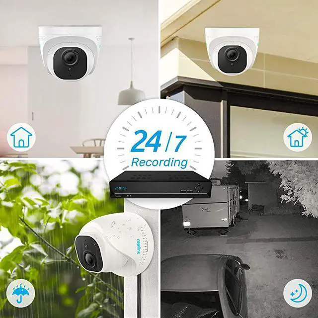Alt view image 5 of 6 - 8CH 5MP PoE Home Security Camera System, 4pcs Wired 5MP Outdoor PoE IP Cameras, 8MP/4K 8-Channel NVR with 2TB HDD for 24/7 Recording, RLK8-520D4