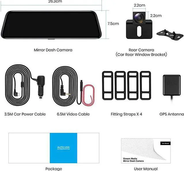 Alt view image 7 of 7 - V5 Mirror Dash Cam Front and RearNo Glare Stream Media Rear View Mirror Camera with 935 Full Laminated Touch Screen 1080P Super Night Vision Backup CameraGPS Tracking Parking Mode