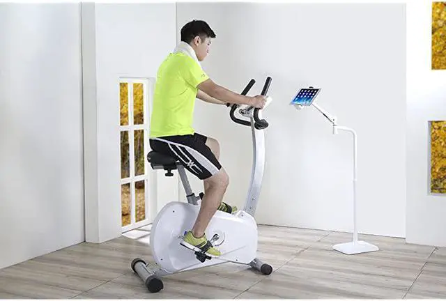 Alt view image 4 of 7 - Height Angle Adjustable 360 Degree Rotating Floor Stand for Tablet Including ipad ProMiniAir Surface Pro Samsung Galaxy Tab eBooks More ICFTS01W
