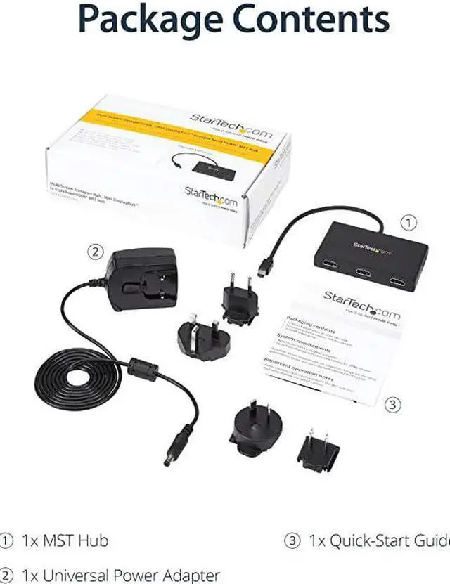 Alt view image 6 of 7 - com 3 Port Mini DisplayPort MST Hub 4K 30Hz Mini DP to HDMI Video Splitter for Multiple Monitors mDP to HDMI MSTMDP123HD Black