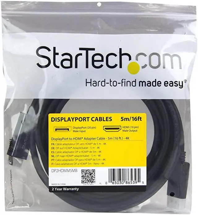 Alt view image 6 of 6 - com 5m 16 ft DisplayPort to HDMI Adapter Cable 4K DisplayPort to HDMI Converter Cable Computer Monitor Cable DP2HDMM5MB