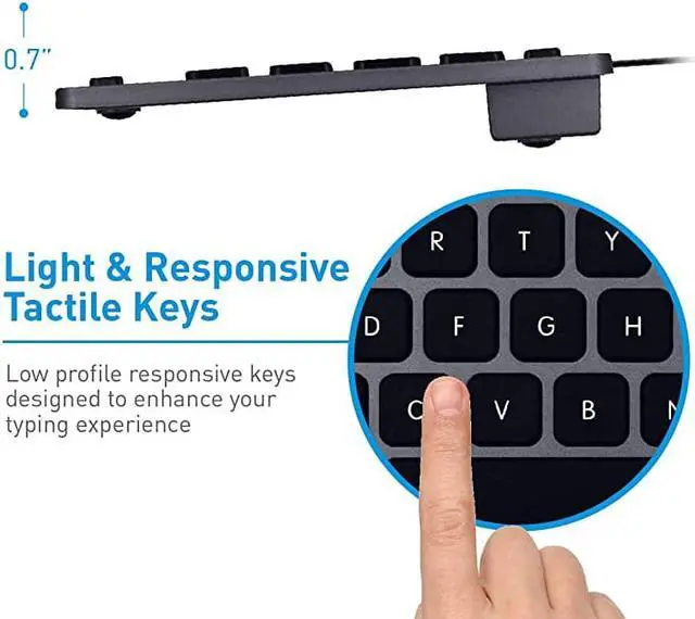 Alt view image 4 of 7 - Slim USB Wired Small Compact Mini Computer Keyboard for Apple Mac, iMac, MacBook Pro/Air, Mac Mini, Windows PC Desktops, Laptop (Space Gray)
