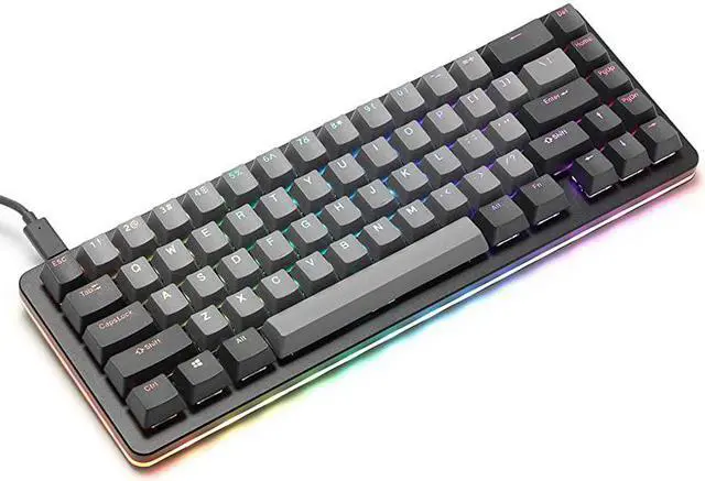 Alt view image 3 of 7 - ALT Mechanical Keyboard 65 67 Key Gaming Keyboard HotSwap Switches Programmable Macros RGB LED Backlighting USBC Doubleshot PBT Aluminum Frame Cherry MX Brown Black