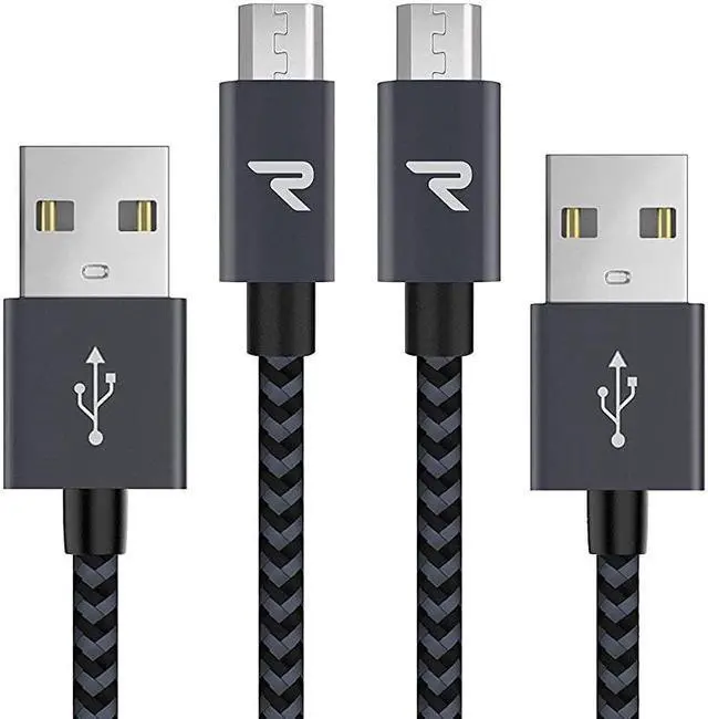 Main image of Micro USB Cable 2 Pack33ft  Braided Nylon Cell Phone Charger QC 30 Fast Charging Sync Micro USB Charger 24A for Samsung Galaxy S5S6S7 HTC LG Sony PS4 and More Space Gray