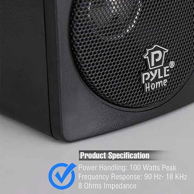 Alt view image 5 of 6 - 3quot Mini Cube Bookshelf Speakers 100W Small Bookshelf Speakers w 3quot Paper Cone Driver 8 Ohm Passive Audio Book Shelf Speaker Pair For Home Theater Stereo Surround Sound  Home PCB3BK Black