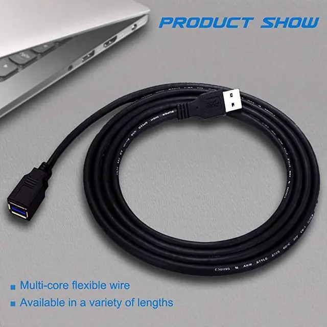 Alt view image 7 of 7 - USB 30 Extension Cable 12 ft USB Extension Cable USB 30 Extender Cord Type A Male to Female Data Transfer Lead for Hard DrivePrinterKeyboardCameraUSB Flash DriveCard Reader