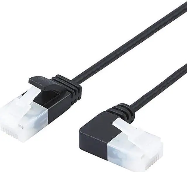 Main image of Ultra Slim Cat6a Ethernet Cable  Up Angle UTP Network Patch Cable Cat 6a Category 6 05m164FT Black