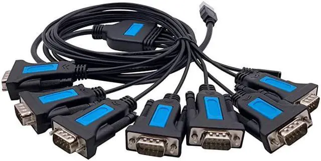 Alt view image 2 of 4 - 7 Port Professional Prolific CHIP USB to Serial RS232 DB9 Adapter Converter Serial Cable 9Pin Male to Male with Thumbscrews