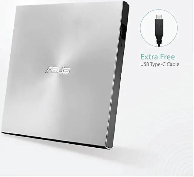 Alt view image 4 of 5 - ZenDrive Silver 13mm External 8X DVD Burner Drive +RW with MDisc Support Compatible with both Mac Windows and Nero BackItUp for Android devices USB 20 TypeC cables included