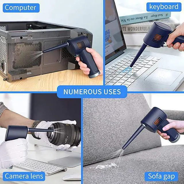 Alt view image 7 of 7 - Operated Air Duster RechargeableReusable Computer Cleaning Duster Keyboard Cleaner Portable Compressed Air 10W Fast Charging 6000mAh Cordless No Gas