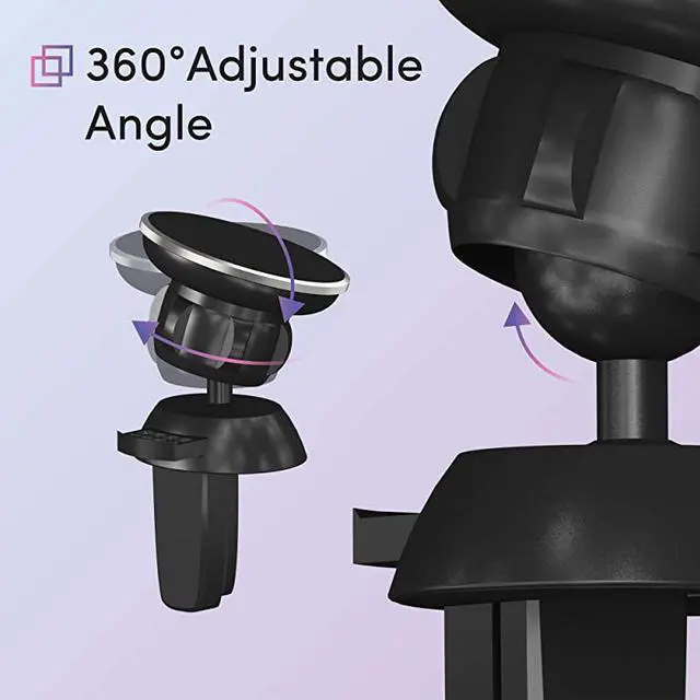 Alt view image 3 of 6 - Air Vent Magnetic Phone Car Mount 2 Pack 360 Rotation Cell Phone Holder Magnet Compatible with Apple iPhone 11 11 ProMax XR XSMax X 8 7 Android for Samsung Galaxy